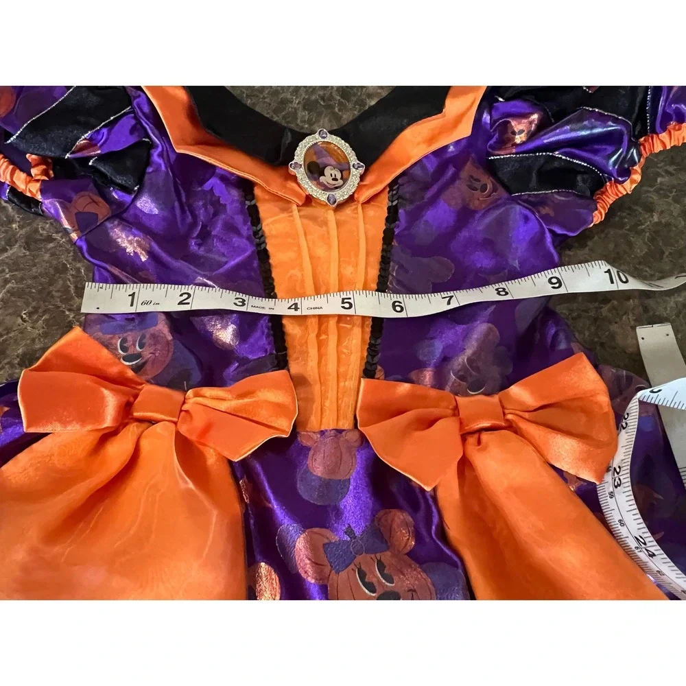 Disney Minnie Mouse Halloween Costume Dress Purple Orange Pumpkin Toddler 3 3T - Picture 10 of 10